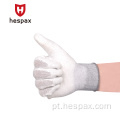 Luvas de trabalho com revestimento de palma de poliéster branco Hespax White